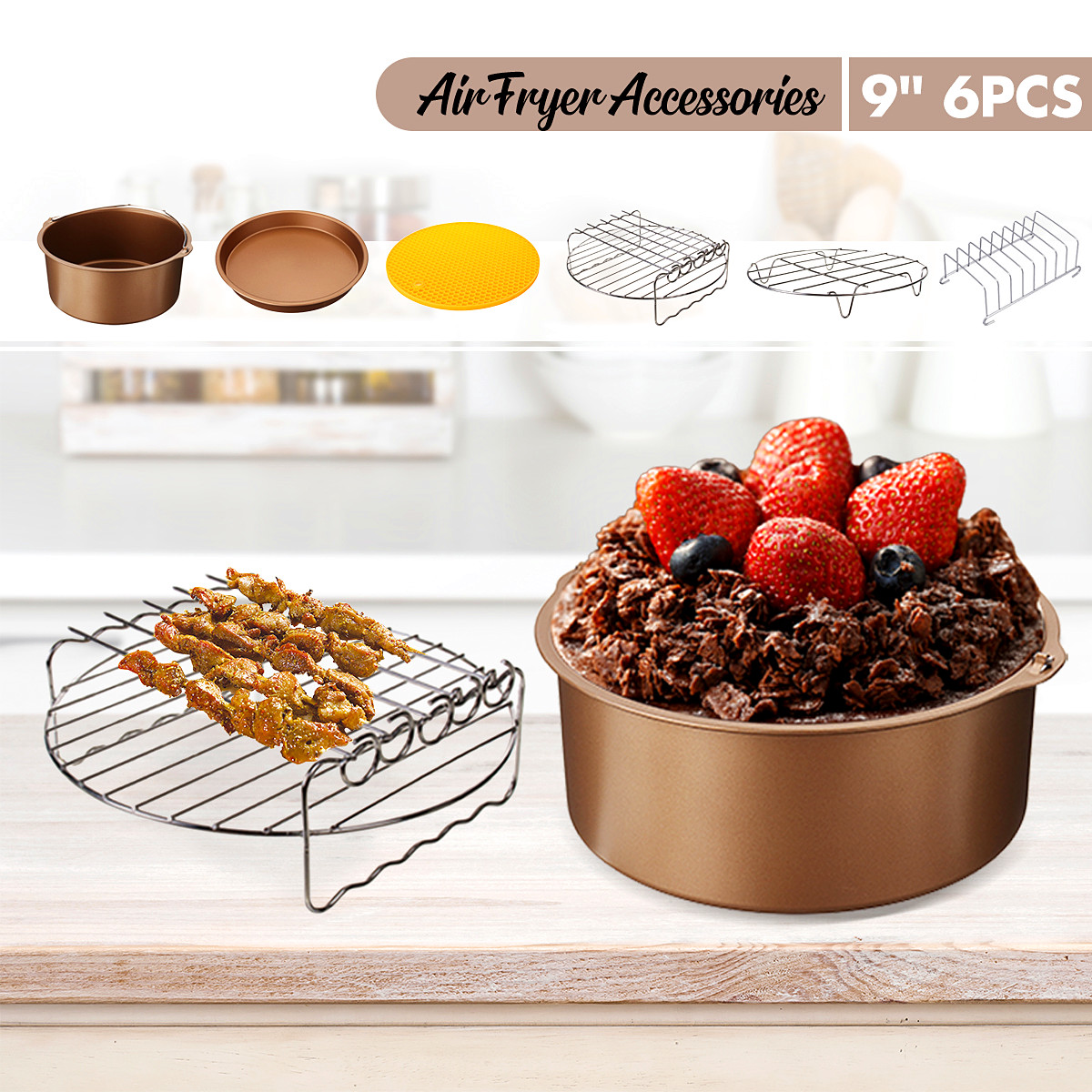 6pcs-9-Inch-Non-stick-Air-Fryer-Accessories-Set-Cake-Pizza-BBQ-Roast-Baking-Tools-For-53-68QT-Air-Fr-1543527-10