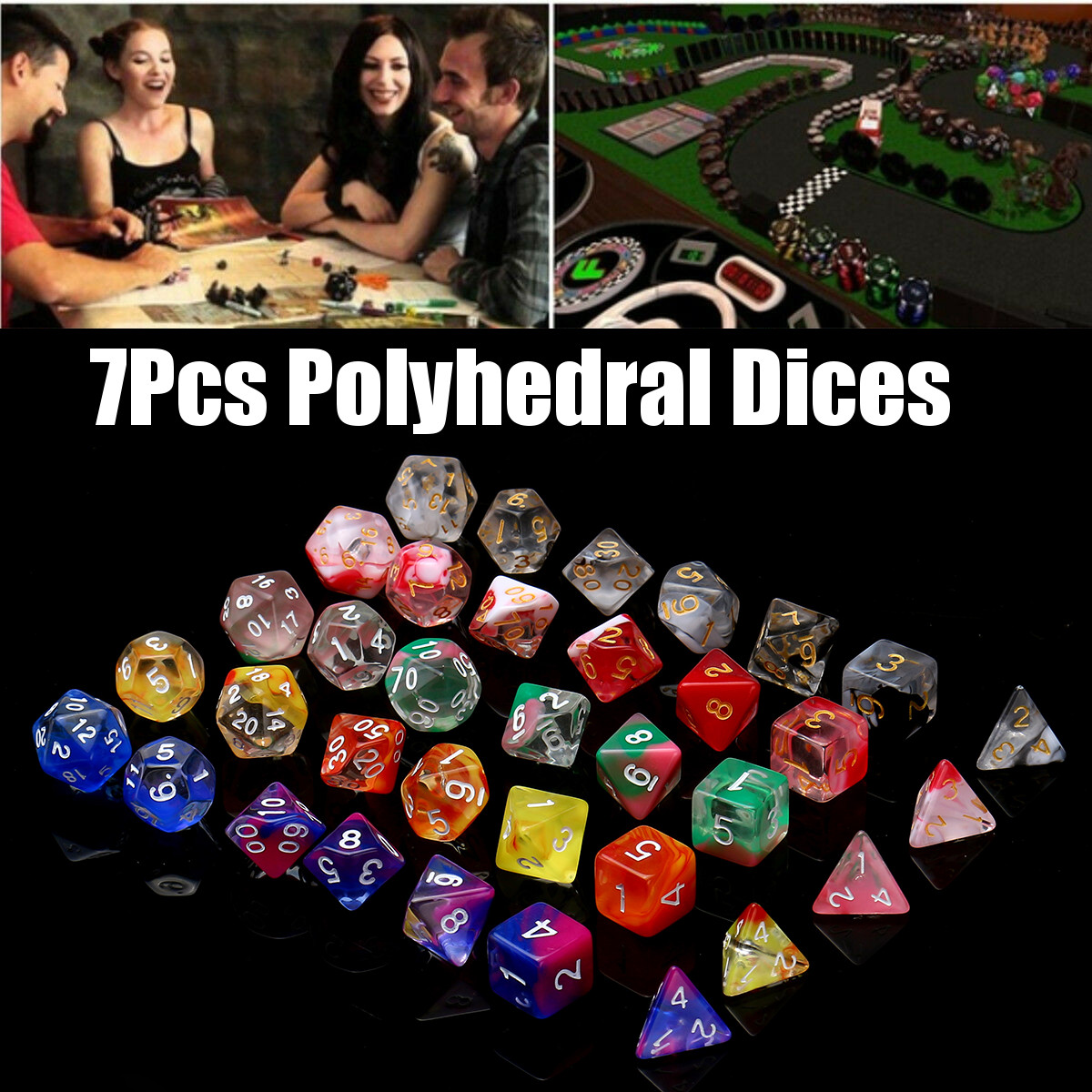 7Pcs-Glitter-Clear-Polyhedral-Dice-Resin-Dices-Set-Role-Playing-Board-Party-Table-Game-Gift-1818684-2