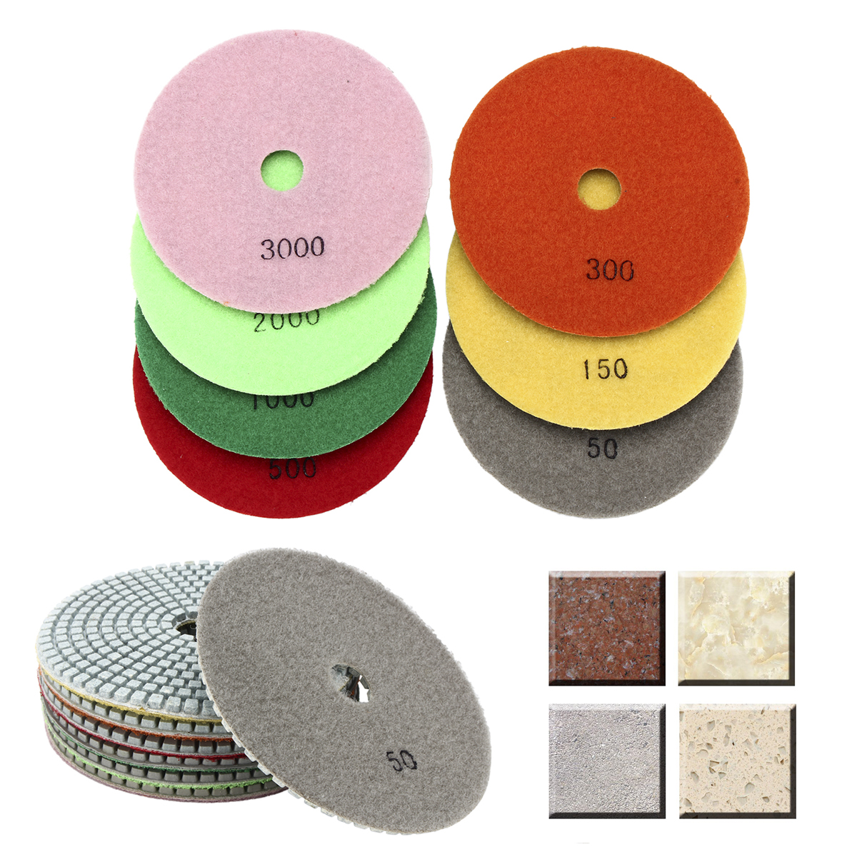 7pcs-5-Inch-50-3000-Grit-Diamond-Polishing-Pad-Sanding-Disc-for-Marble-Concrete-Granite-Glass-1268129-2