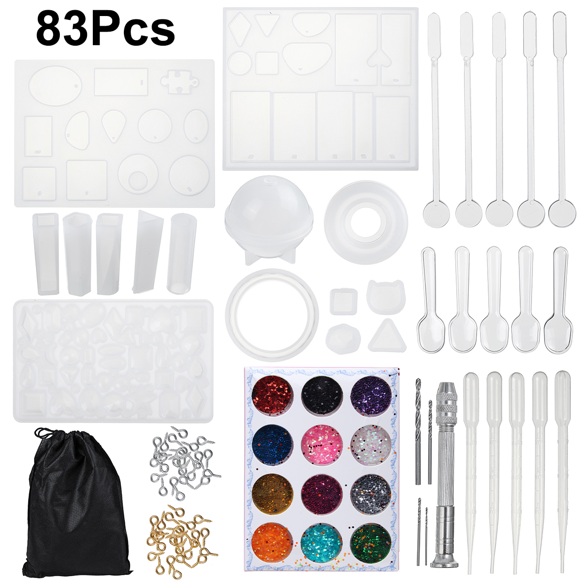 83Pcs-Jewelry-Making-Silicone-Molds-DIY-Crafts-Cameo-Pendants-Hand-Tools-1663015-1