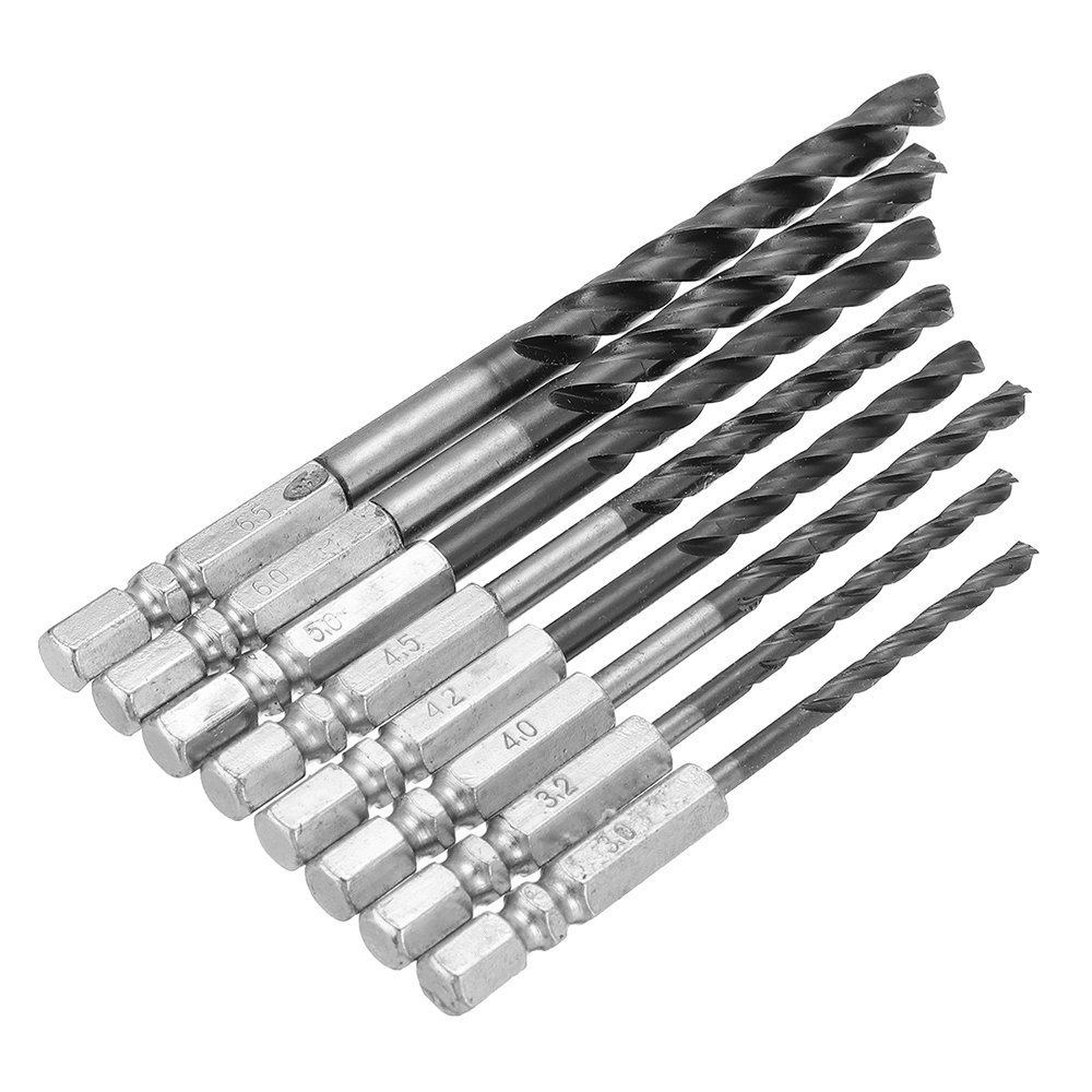8Pcs-Twist-Drill-Bit-Hexagonal-30-65mm-High-Speed-Steel-Stainless-TiALN-Coated-1810380-8