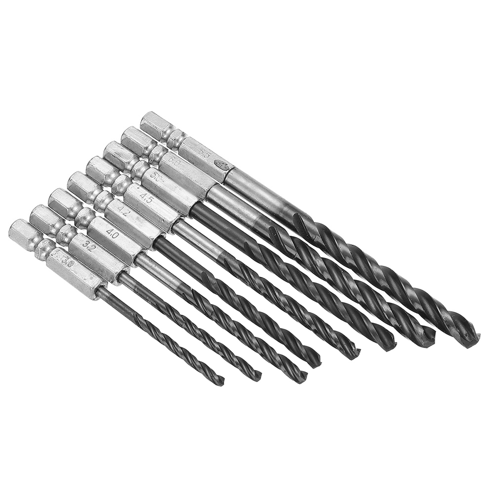 8Pcs-Twist-Drill-Bit-Hexagonal-30-65mm-High-Speed-Steel-Stainless-TiALN-Coated-1810380-9