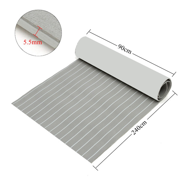 90x240cm-Light-Grey-with-White-EVA-Foam-Teak-Boat-Flooring-Sheet-Yacht-Synthetic-Teak-Decking-Pad-1187302-1