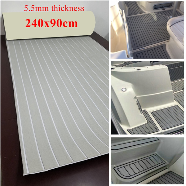 90x240cm-Light-Grey-with-White-EVA-Foam-Teak-Boat-Flooring-Sheet-Yacht-Synthetic-Teak-Decking-Pad-1187302-7
