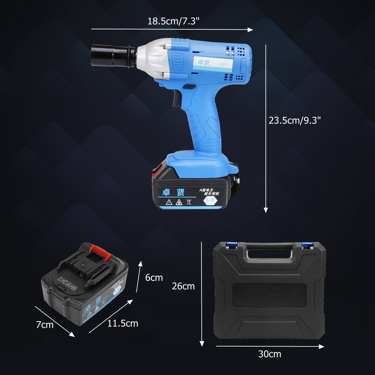 96V-Electric-Cordless-Wrench-320nm-High-Torque-Driver-Tool-W-2-Lithium-Battery-1447821-10