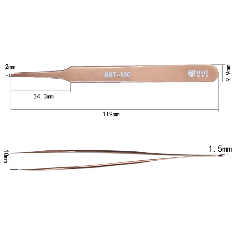 BEST-BST-13C-Anti-magnetic-Anti-acid-Stainless-Steel-Flat-head-Color-Coated-Tweezer-For-Mobile-Phone-1363156-5