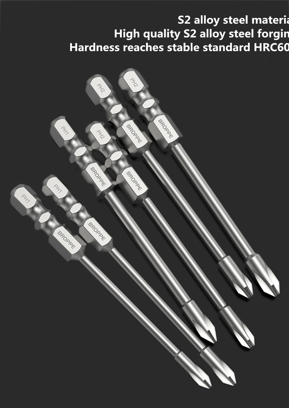 BROPPE-10Pcs-75mm-Length-Impact-Phillips-Screwdriver-Bit-High-Torque-Cross-Screwdriver-Bit-S2-Strong-1734389-2