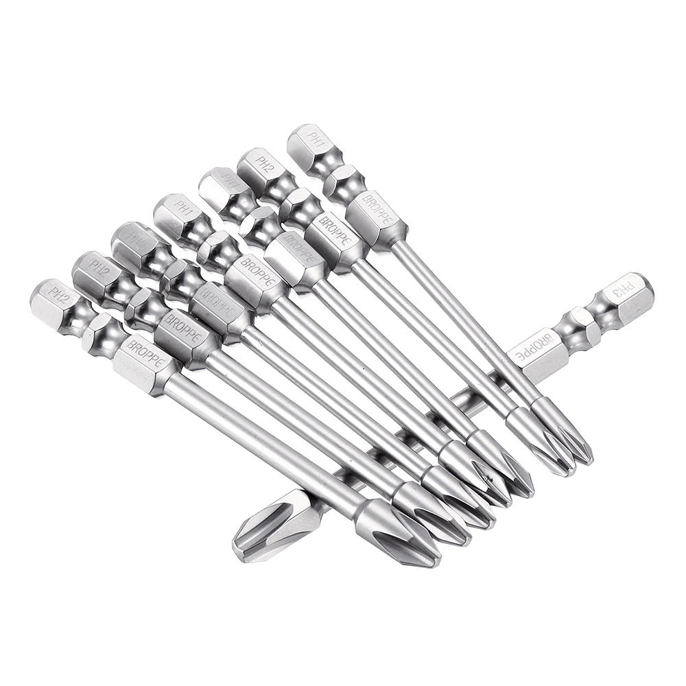 BROPPE-10Pcs-75mm-Length-Impact-Phillips-Screwdriver-Bit-High-Torque-Cross-Screwdriver-Bit-S2-Strong-1734389-10