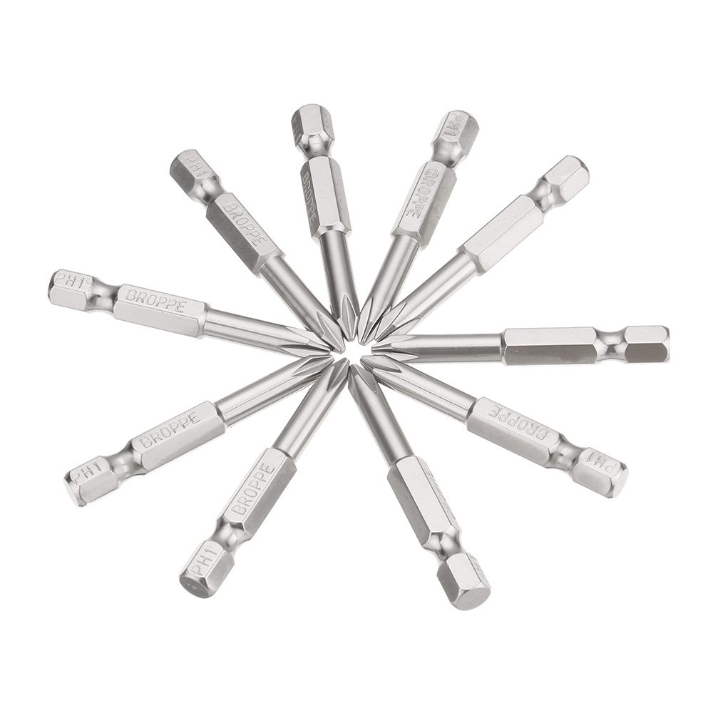 BROPPE-10pcs-PH1-14-Inch-Hex-Shank-50mm-Magnetic-Phillips-Screwdriver-Bits-Set-1421709-2