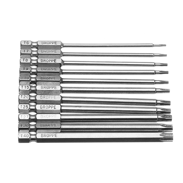 Broppe-11pcs-T6-T40-100mm-Magnetic-Torx-Screwdriver-Bits-14-Inch-Hex-Shank-1142879-3