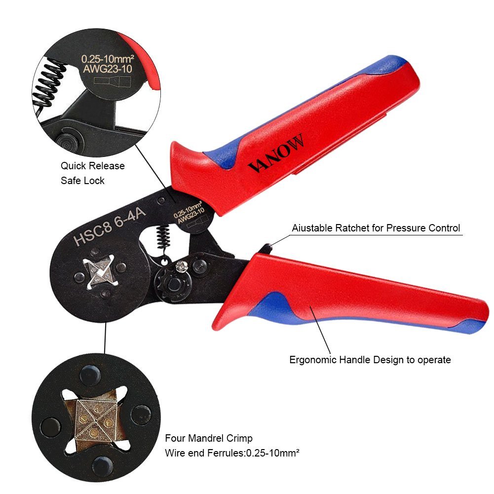 DANIU-23AWG-to-10AWG-Self-Adjusting-Ratcheting-Ferrule-Crimper-Plier-Tool-with-800pcs-Connector-Term-1958609-2