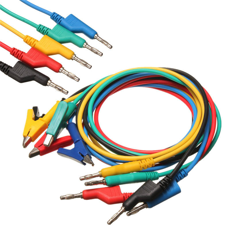 DANIU-5Pcs-1M-4mm-Silicone-Banana-Plug-to-Crocodile-Alligator-Clip-Test-Probe-Lead-Wire-Cable-1955476-2