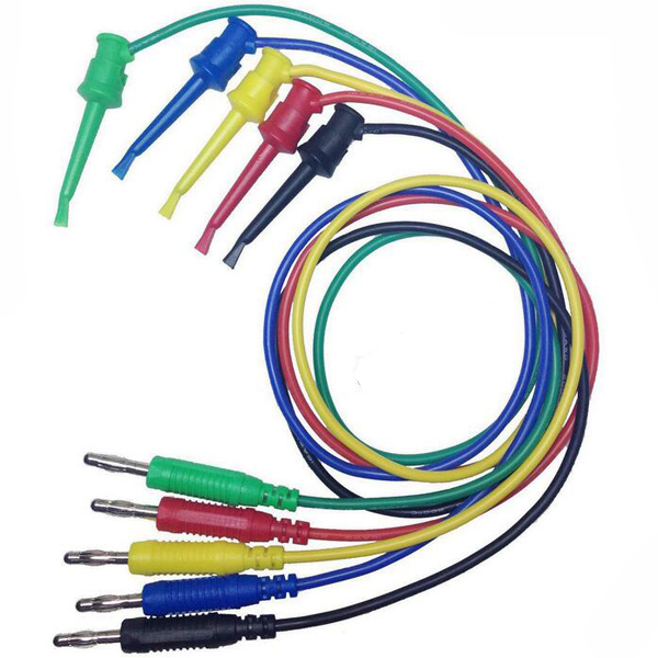 DANIU-5pcs-4mm-Banana-Plug-to-Copper-Dual-Test-Hook-Clip-Cable-Lead-Wire-100cm-1424805-1