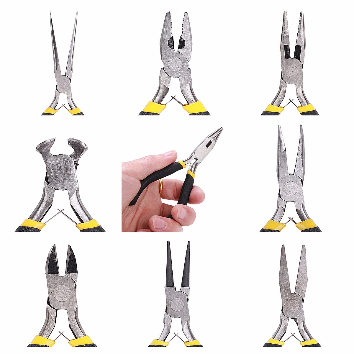 DANIU-8Pcs-Round-Beading-Nose-Pliers-Wire-Side-Cutters-Pliers-Tools-Set-1042930-2