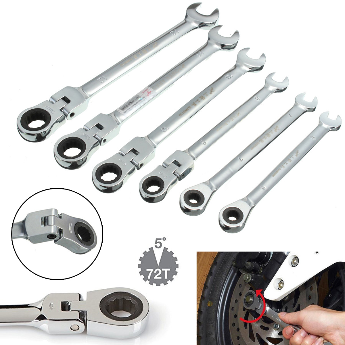 DANIU-Flexible-Pivoting-Head-Ratchet-Combination-Spanner-Wrench-Garage-Metric-Tool-6-Size-1191093-8