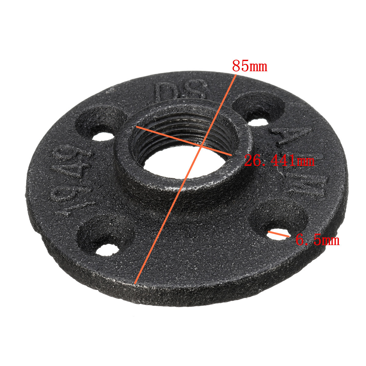 DN-152025-Black-Flange-Iron-Pipe-Floor-Fitting-Plumbing-Threaded-Four-Holes-Flange-1427822-6