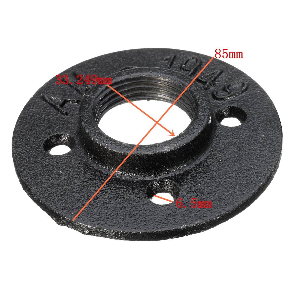 DN-152025-Black-Flange-Iron-Pipe-Floor-Fitting-Plumbing-Threaded-Four-Holes-Flange-1427822-7