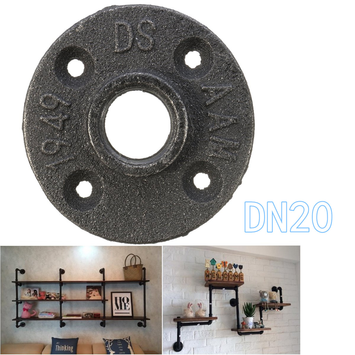 DN-152025-Black-Flange-Iron-Pipe-Floor-Fitting-Plumbing-Threaded-Four-Holes-Flange-1427822-9