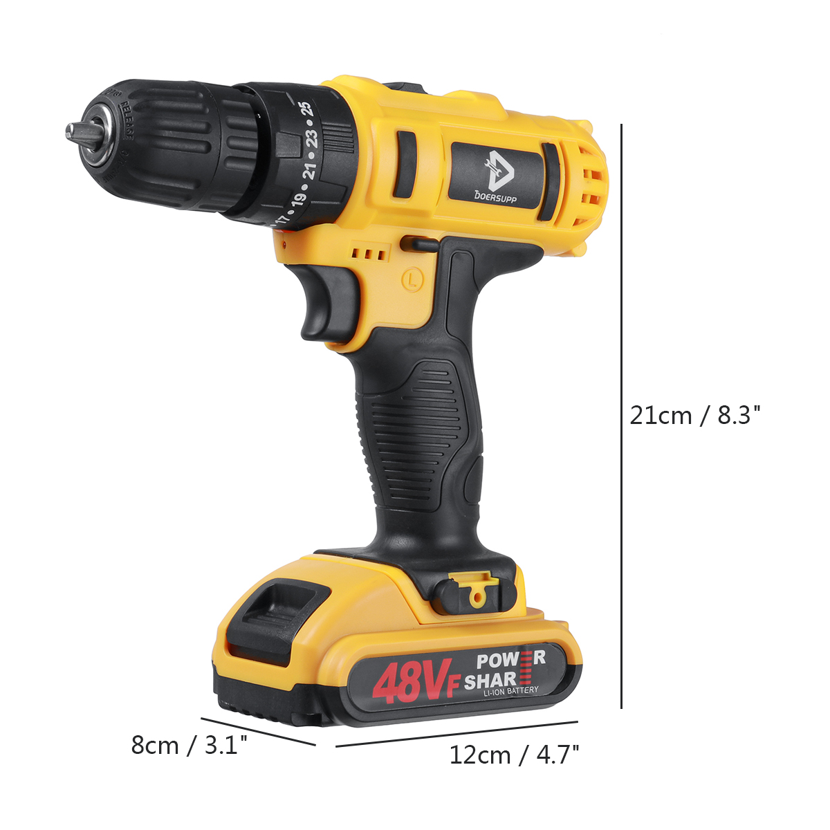 DOERSUPP-48VF-Impact-Drill-Cordless-Screwdriver-Drill-253-Torque-2-Speed-Drilling-Battery-Indicator--1891069-20