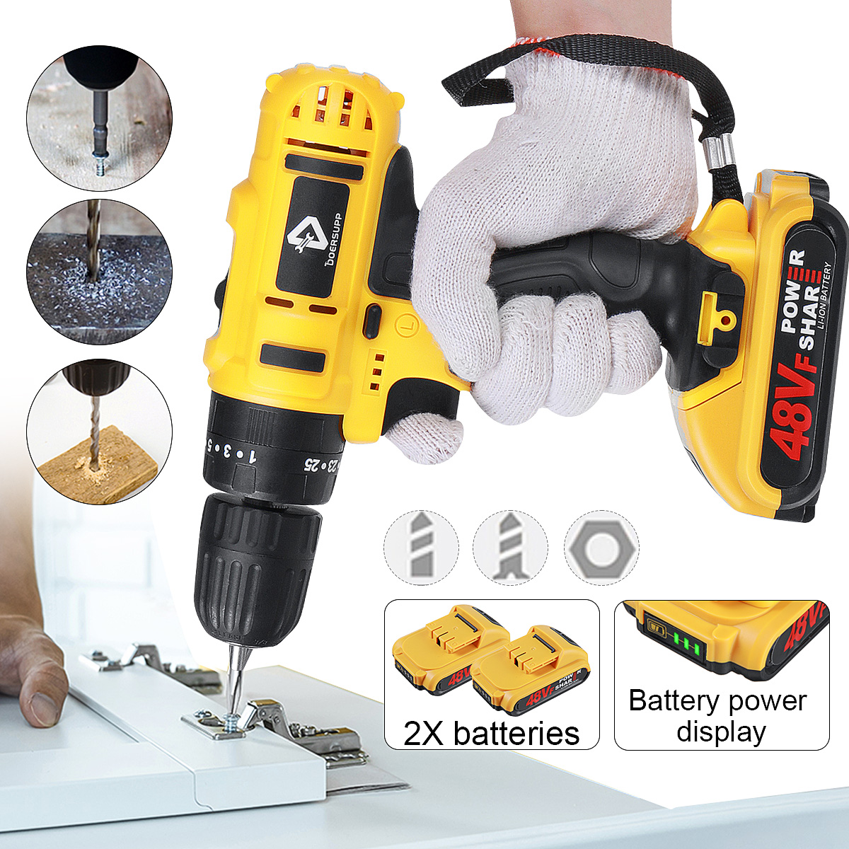 DOERSUPP-48VF-Impact-Drill-Cordless-Screwdriver-Drill-253-Torque-2-Speed-Drilling-Battery-Indicator--1891069-4