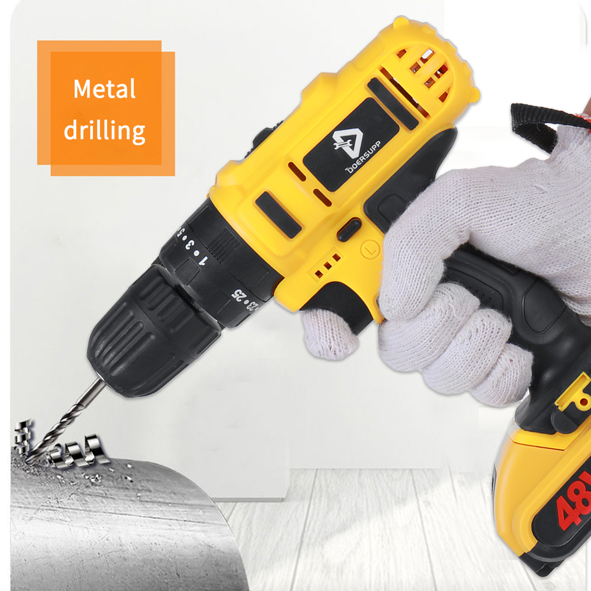 DOERSUPP-48VF-Impact-Drill-Cordless-Screwdriver-Drill-253-Torque-2-Speed-Drilling-Battery-Indicator--1891069-7