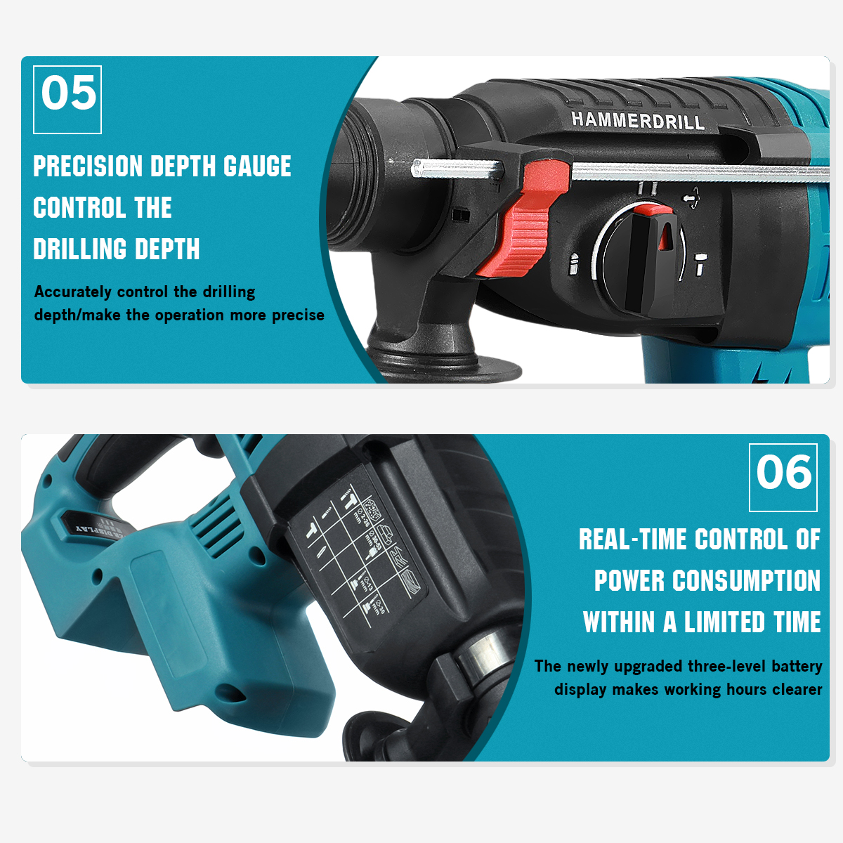 Drillpro-27mm-Brushless-Electric-Hammer-Rotary-Hammers-Multifunctional-Industrial-Grade-Concrete-Lit-1614390-14