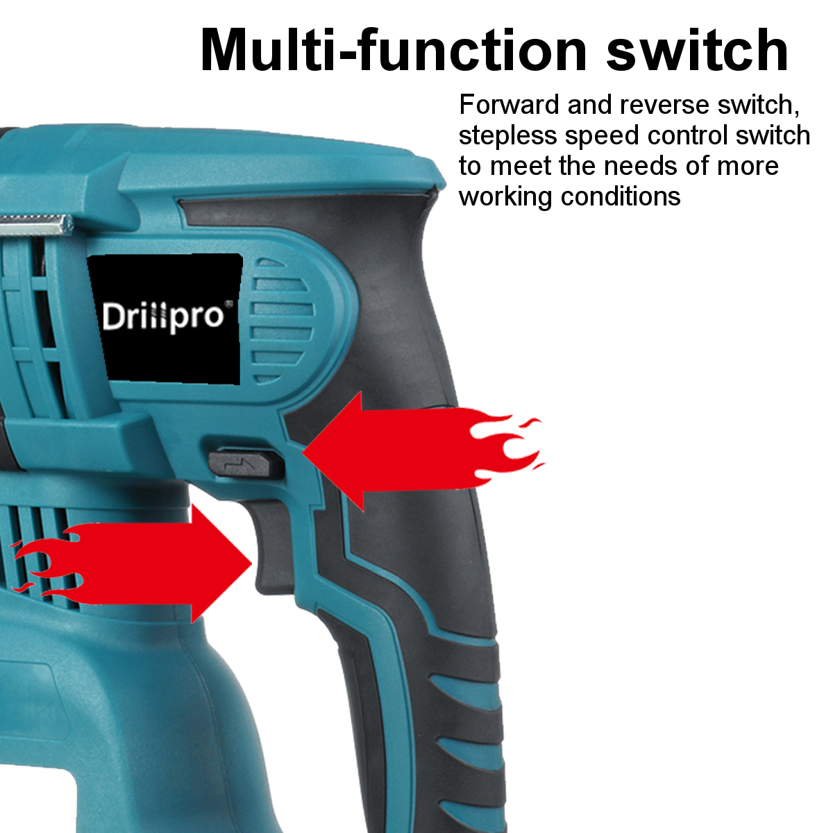 Drillpro-27mm-Brushless-Electric-Hammer-Rotary-Hammers-Multifunctional-Industrial-Grade-Concrete-Lit-1614390-5
