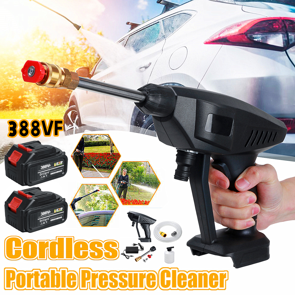 Drillpro-388VF-Cordless-Portable-High-Pressure-Car-Washer-Cleaner-Car-Washing-Guns-W-None12-Battery-1855953-2