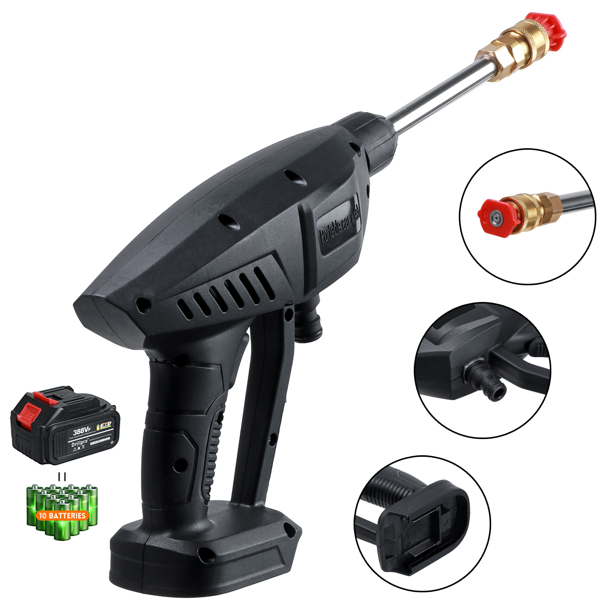 Drillpro-388VF-Cordless-Portable-High-Pressure-Car-Washer-Cleaner-Car-Washing-Guns-W-None12-Battery-1855953-3