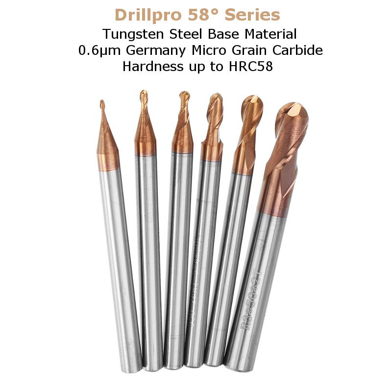 Drillpro-R05-3mm-2-Flutes-Ball-Nose-HRC58-AlTiN-Coating-End-Mill-Cutter-Tungsten-Carbide-CNC-Tool-1235811-3