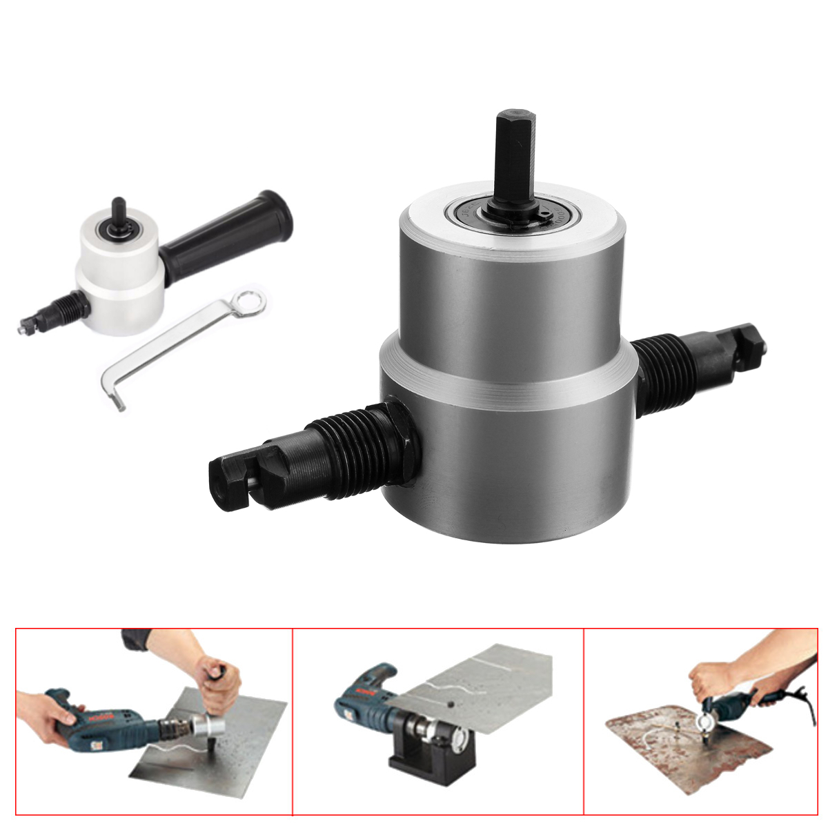 Drillpro-YT-160A-Double-Head-Sheet-Metal-Nibbler-Cutter-With-Metal-Box-Drill-Attachment-Metal-Sheet--1531537-13