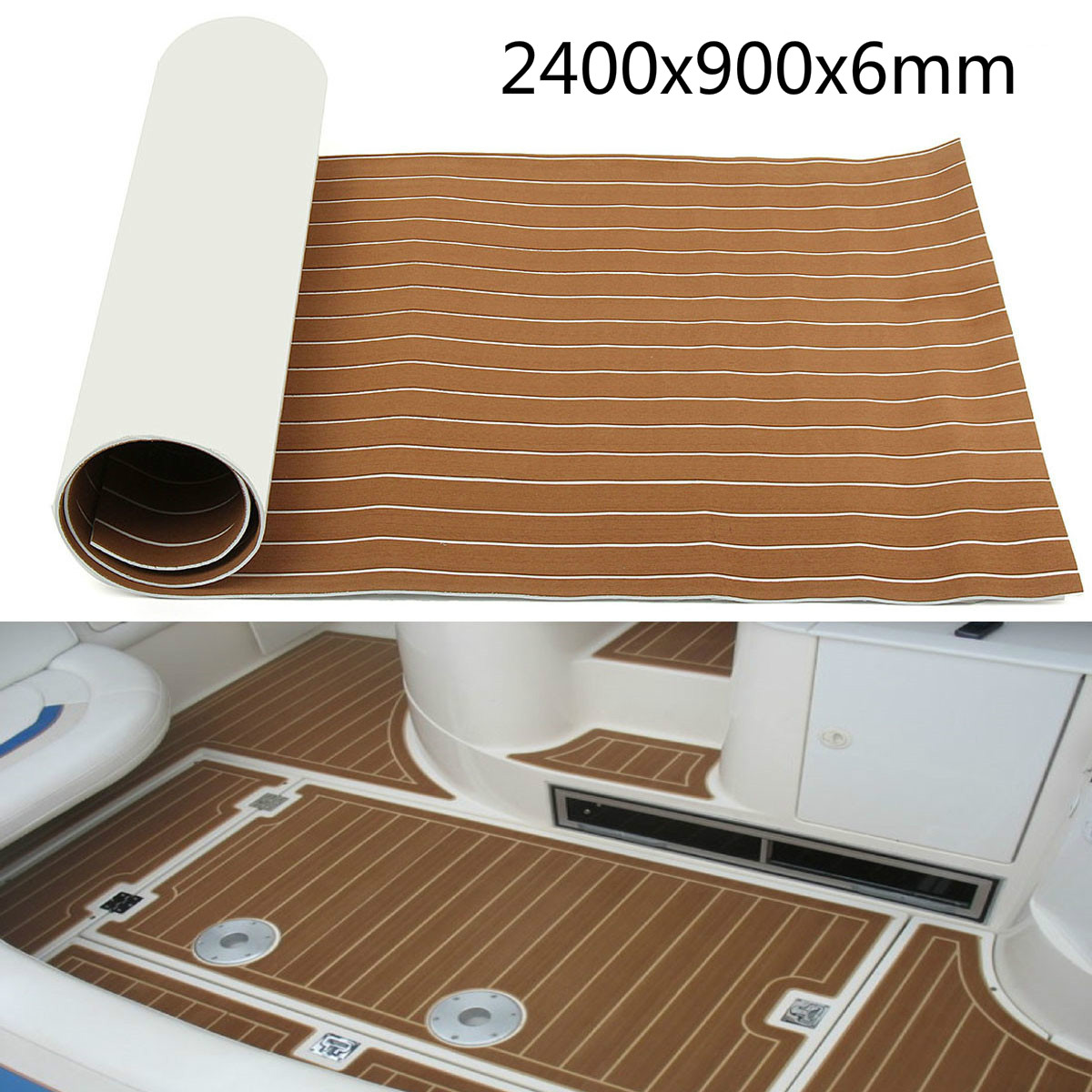 Eluto-2400x900x6mm-EVA-Foam-Light-Brown-Boat-Flooring-Faux-Teak-Decking-Sheet-Pad-1159706-1