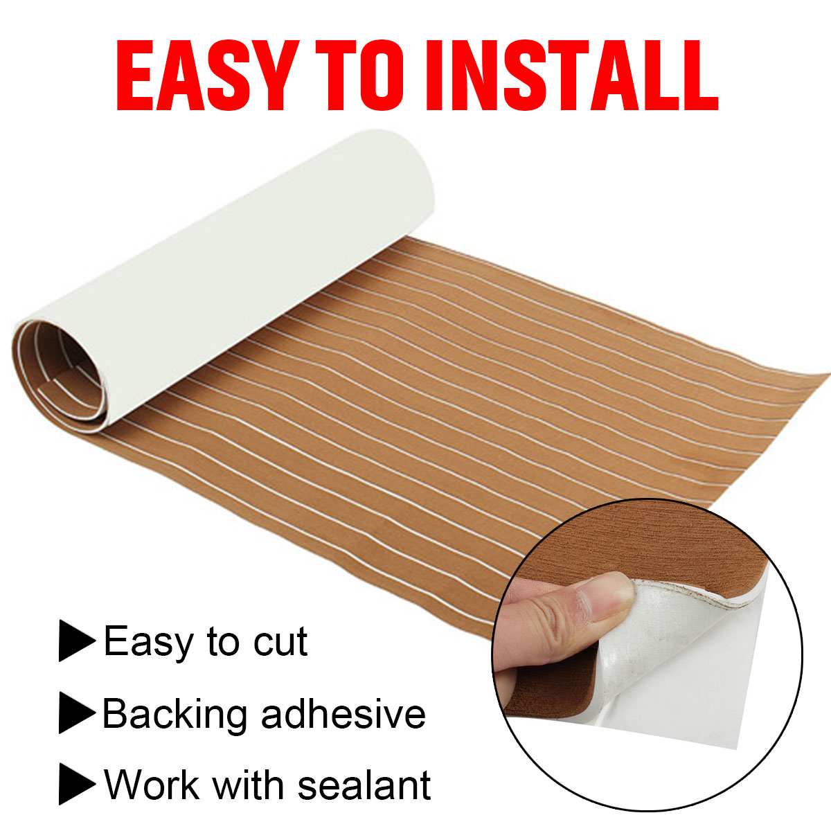 Eluto-2400x900x6mm-EVA-Foam-Light-Brown-Boat-Flooring-Faux-Teak-Decking-Sheet-Pad-1159706-2