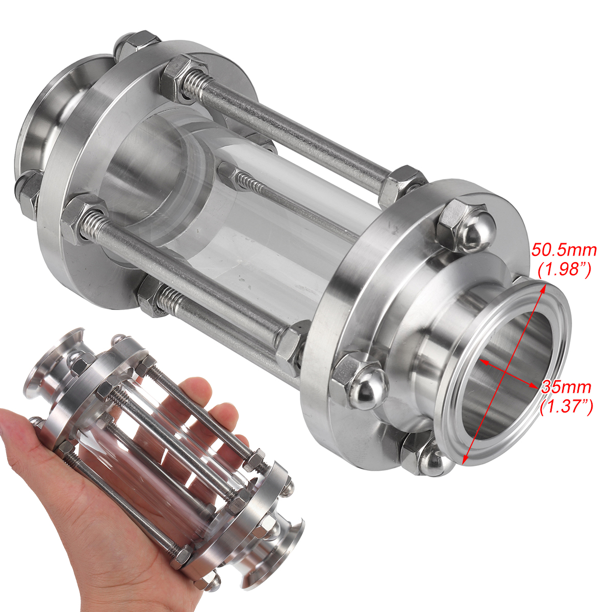 Fit-505mm-Pipe-OD-198quot-Tri-Clamps-Flow-Sight-Glass-Sanitary-Fitting-Homebrew-1708667-3