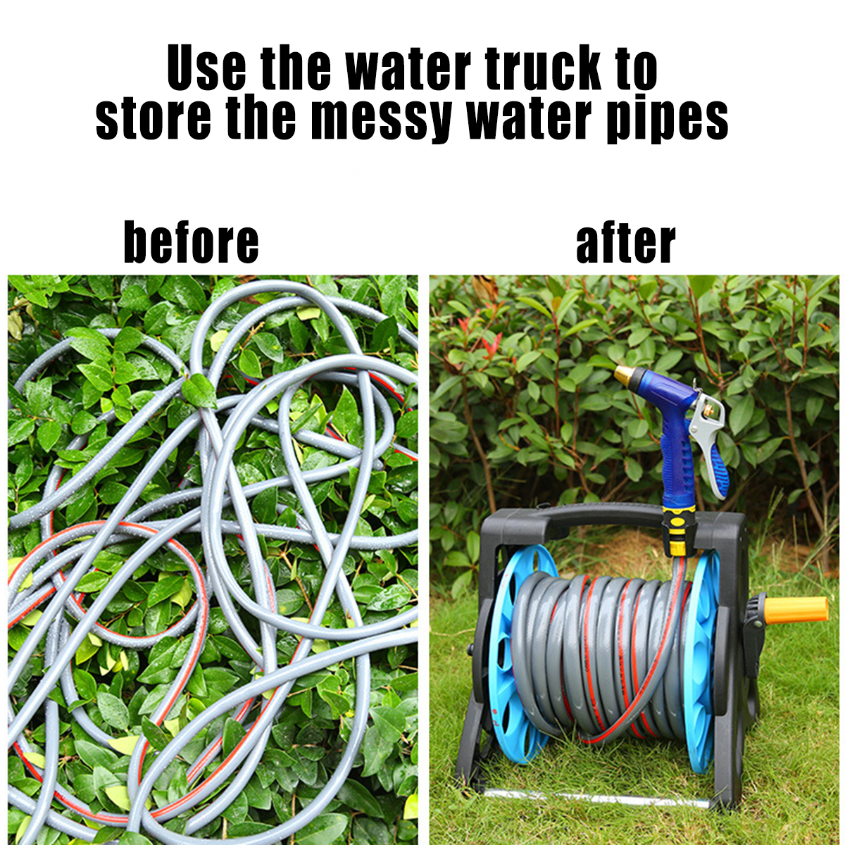 Garden-Hose-Reel-Truck-Portable-Watering-Spray-Pipe-Cart-Trolley-Storage-Case-1720598-2