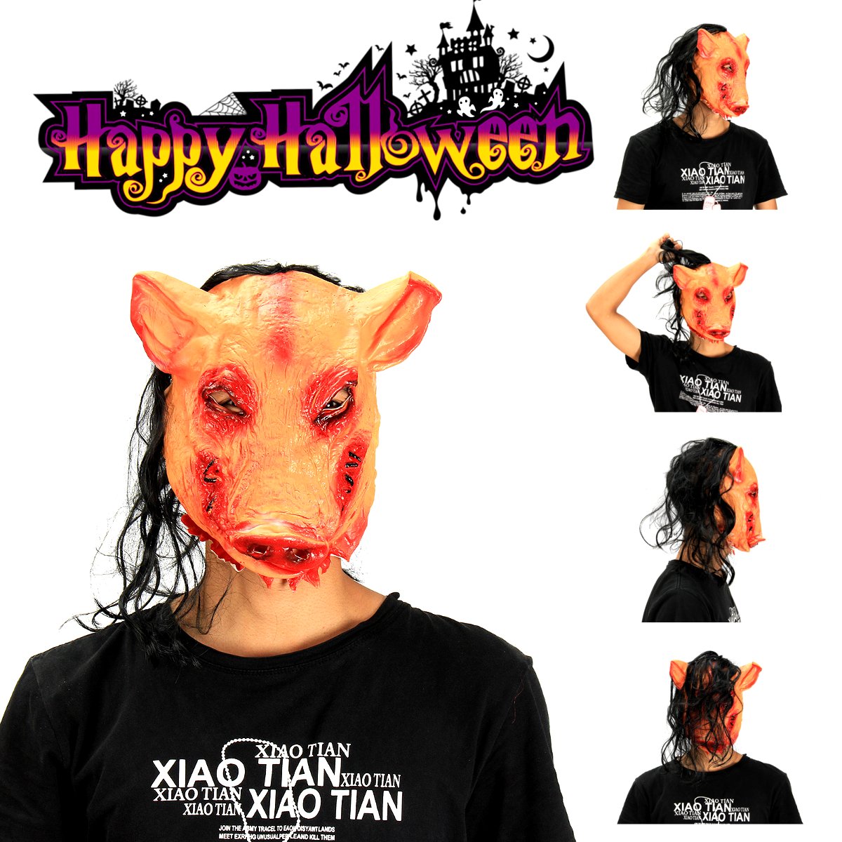 Halloween-Creepy-Animal-Prop-Latex-Party-Unisex-Scary-Pig-Head-Mask-With-Hair-Cosplay-1571650-1