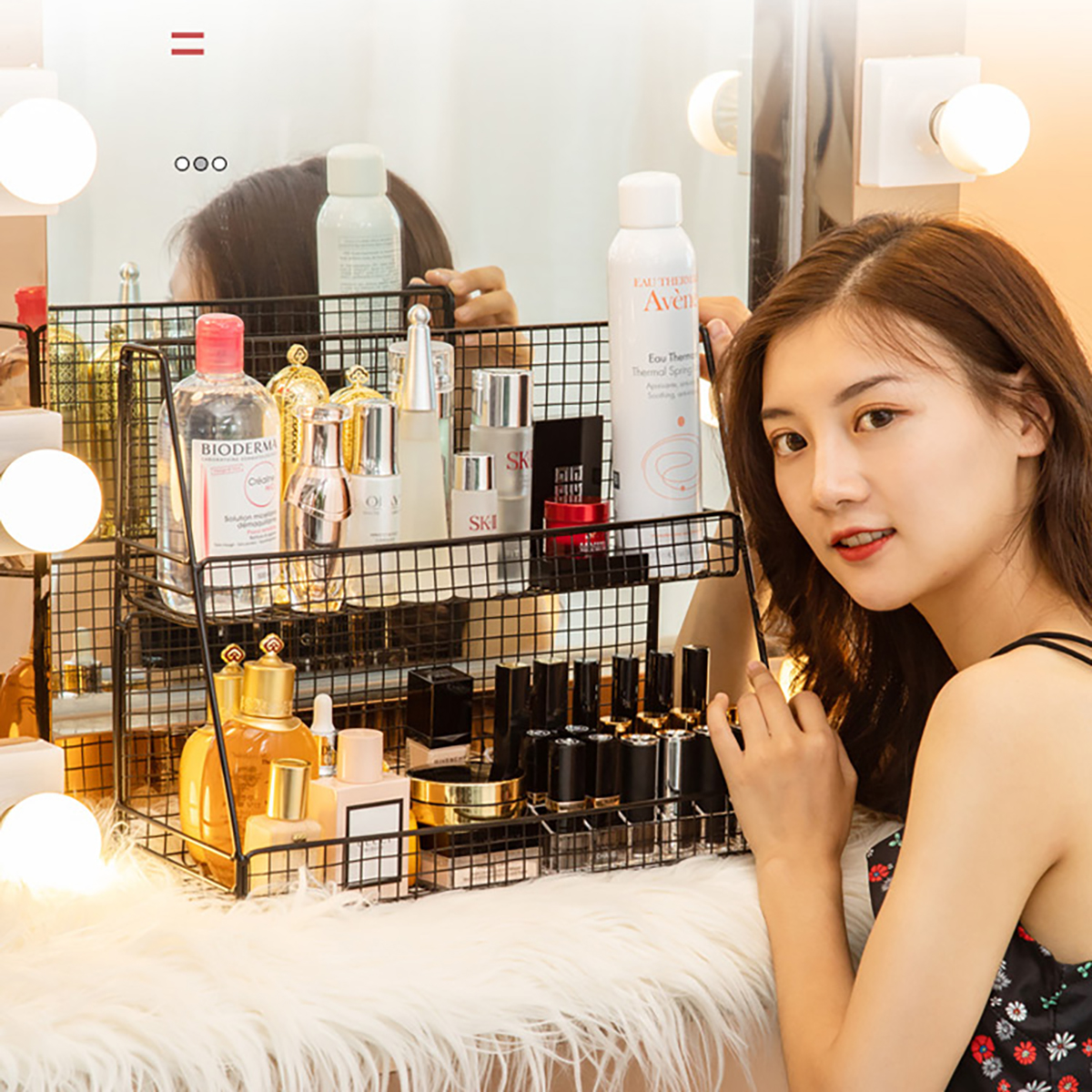 Iron-Makeup-Organizer-Shelf-Cosmetic-Holder-Brush-Storage-Rack-Display-Stand-1730627-2