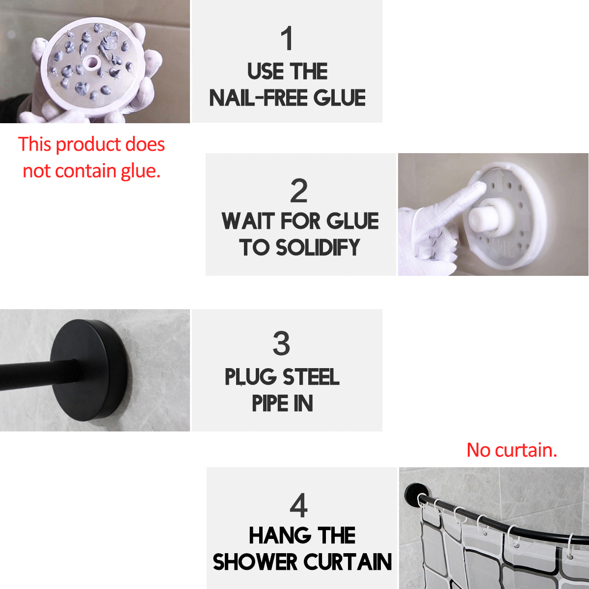 L-Shape-Adjustable-Stainless-Steel-Shower-Curtain-Rod-Pole-90-130cm-Retractable-1573545-3