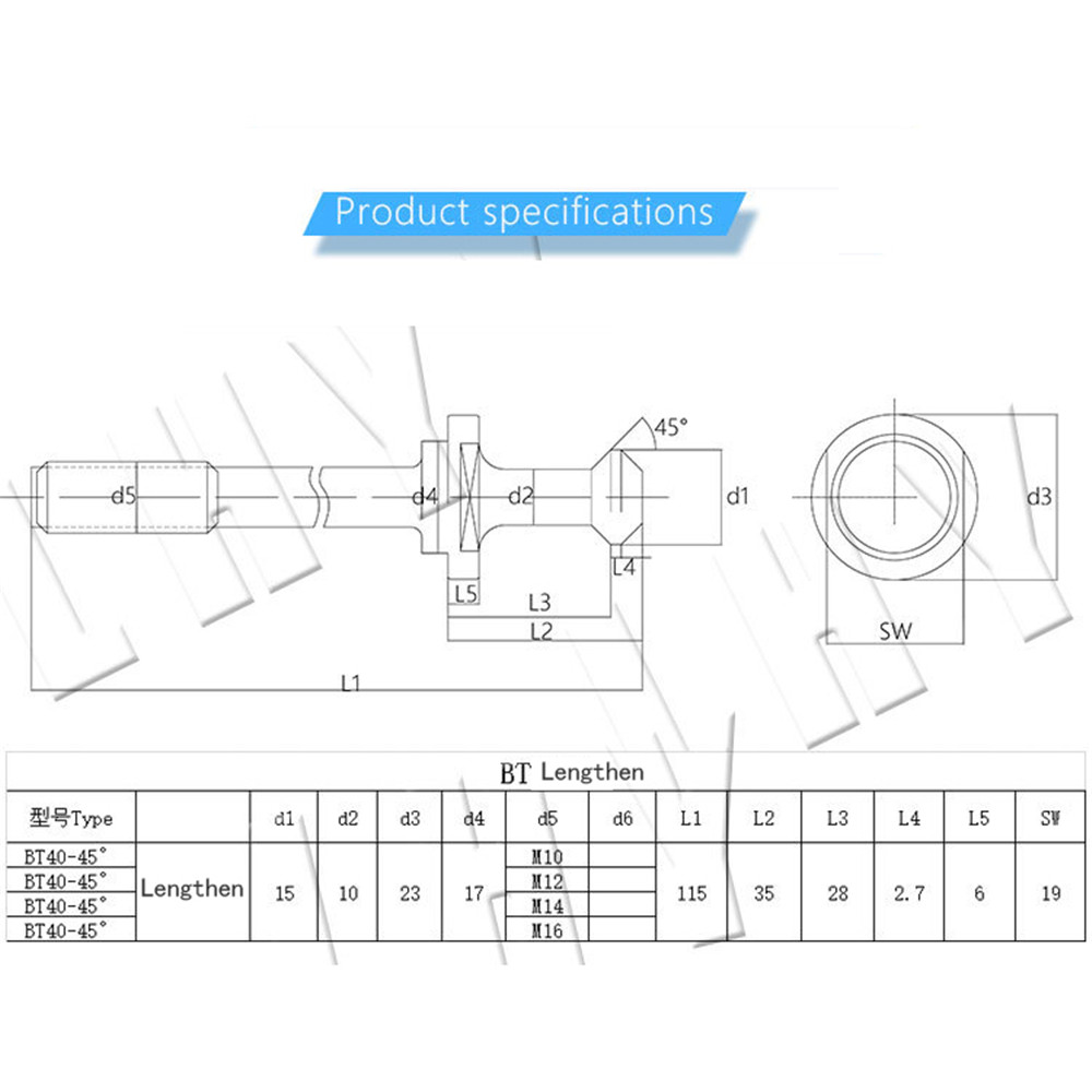M10M12M14M16-45-Degree-BT40-Pull-Stud-Bolt-CNC-Milling-Tool-Holder-Lathe-Tools-1637218-9