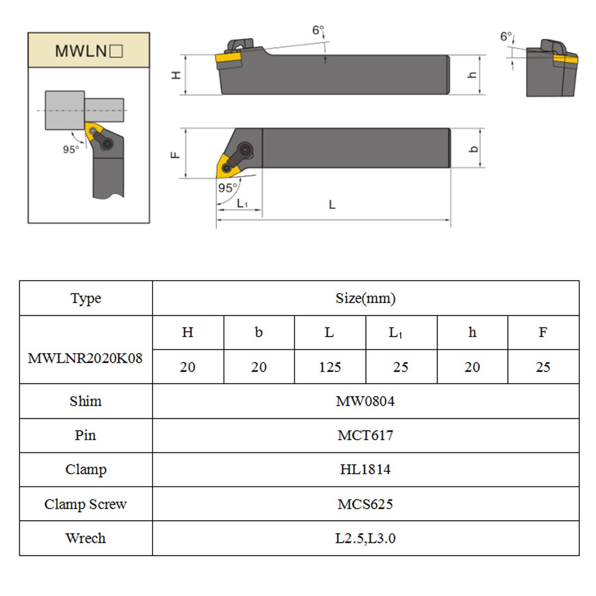 MWLNR2020K08-20x125mm-Turning-Tool-Holder-With-10pcs-WNMG080404-Carbide-Insert-1362262-1