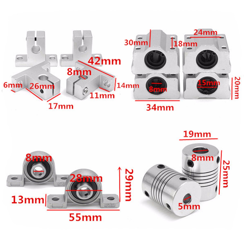 Machifit-15pcs-400mm-Optical-Axis-Guide-Bearing-Housings-Linear-Rail-Shaft-Support-Screws-Set-1136854-9