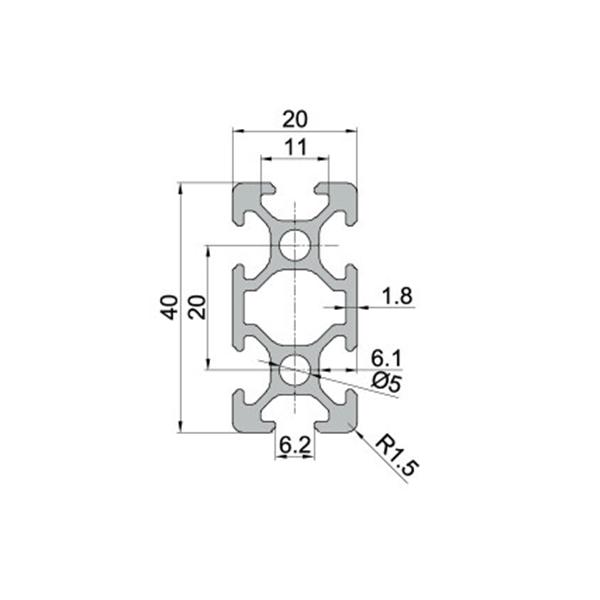 Machifit-300350400450mm-Length-2040-T-Slot-Aluminum-Profiles-Extrusion-Frame-For-CNC-1253481-1