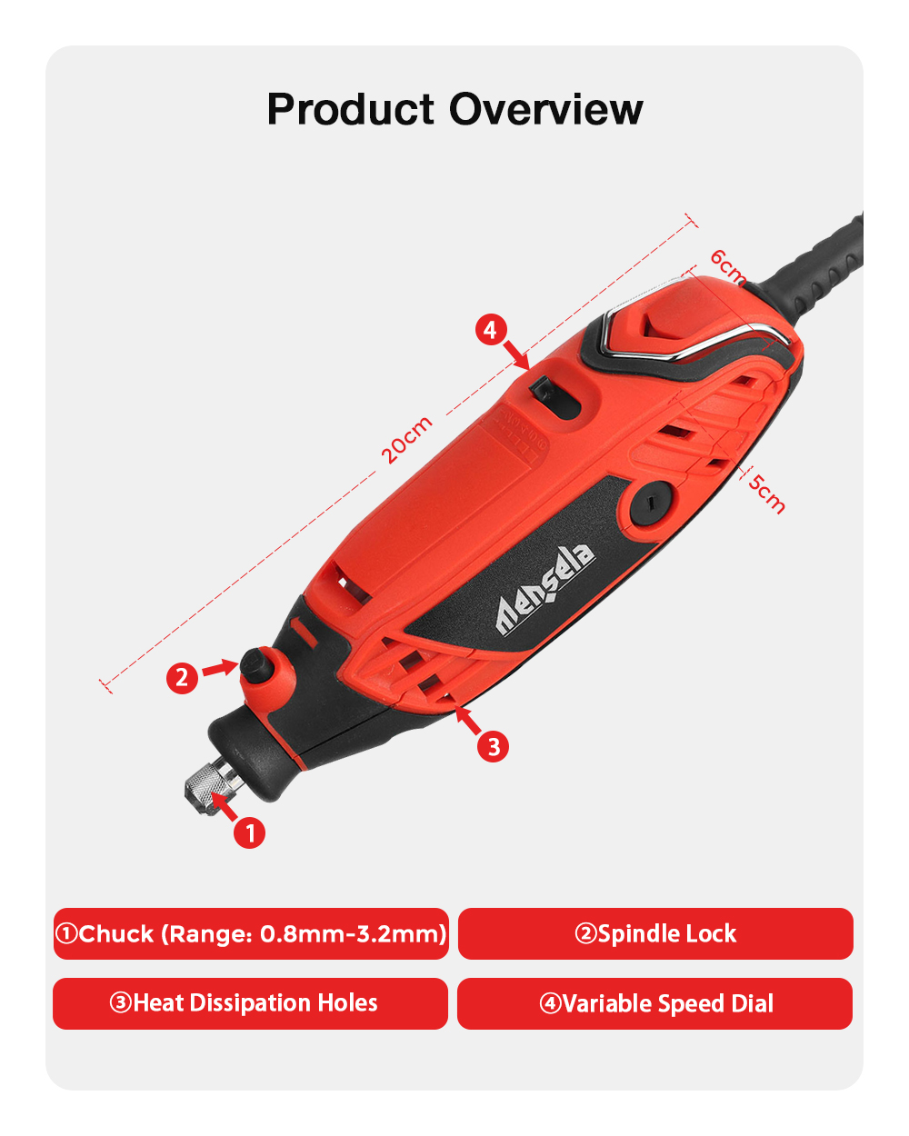 Mensela-RT-W1-130W-Rotary-Tool-Kit-Electric-Drill-Mini-Grinder-Variable-Speed-with-200pcs-Accessorie-1901161-11