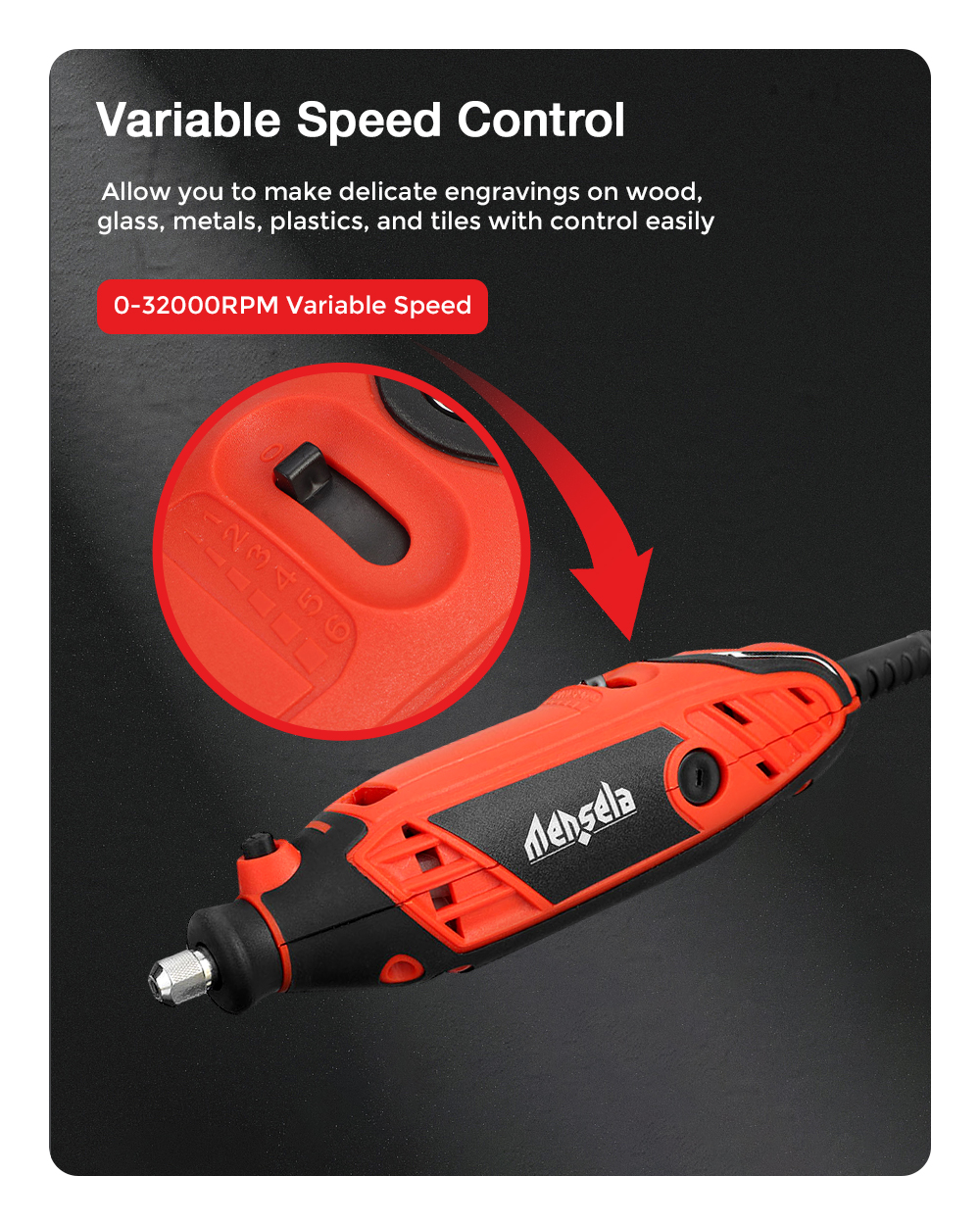 Mensela-RT-W1-130W-Rotary-Tool-Kit-Electric-Drill-Mini-Grinder-Variable-Speed-with-200pcs-Accessorie-1901161-3