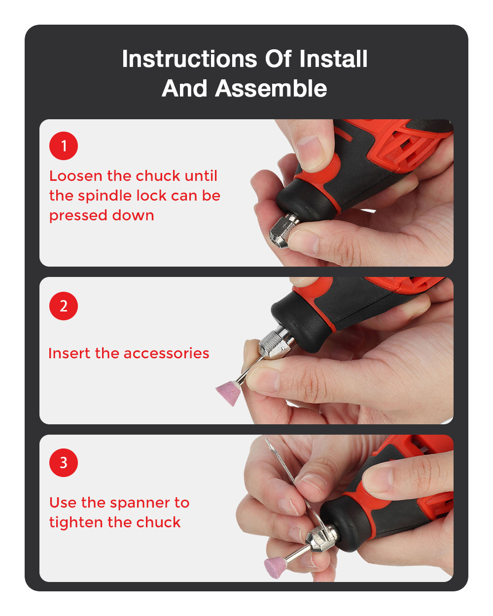 Mensela-RT-W1-130W-Rotary-Tool-Kit-Electric-Drill-Mini-Grinder-Variable-Speed-with-200pcs-Accessorie-1901161-5