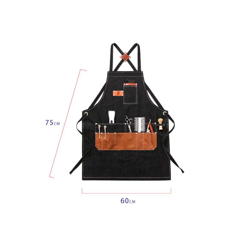 Multi-pocket-Denim-Work-Apron-Washable-Dust-proof-Apron-For-Craftsman-Carpenter-Mason-1774535-1