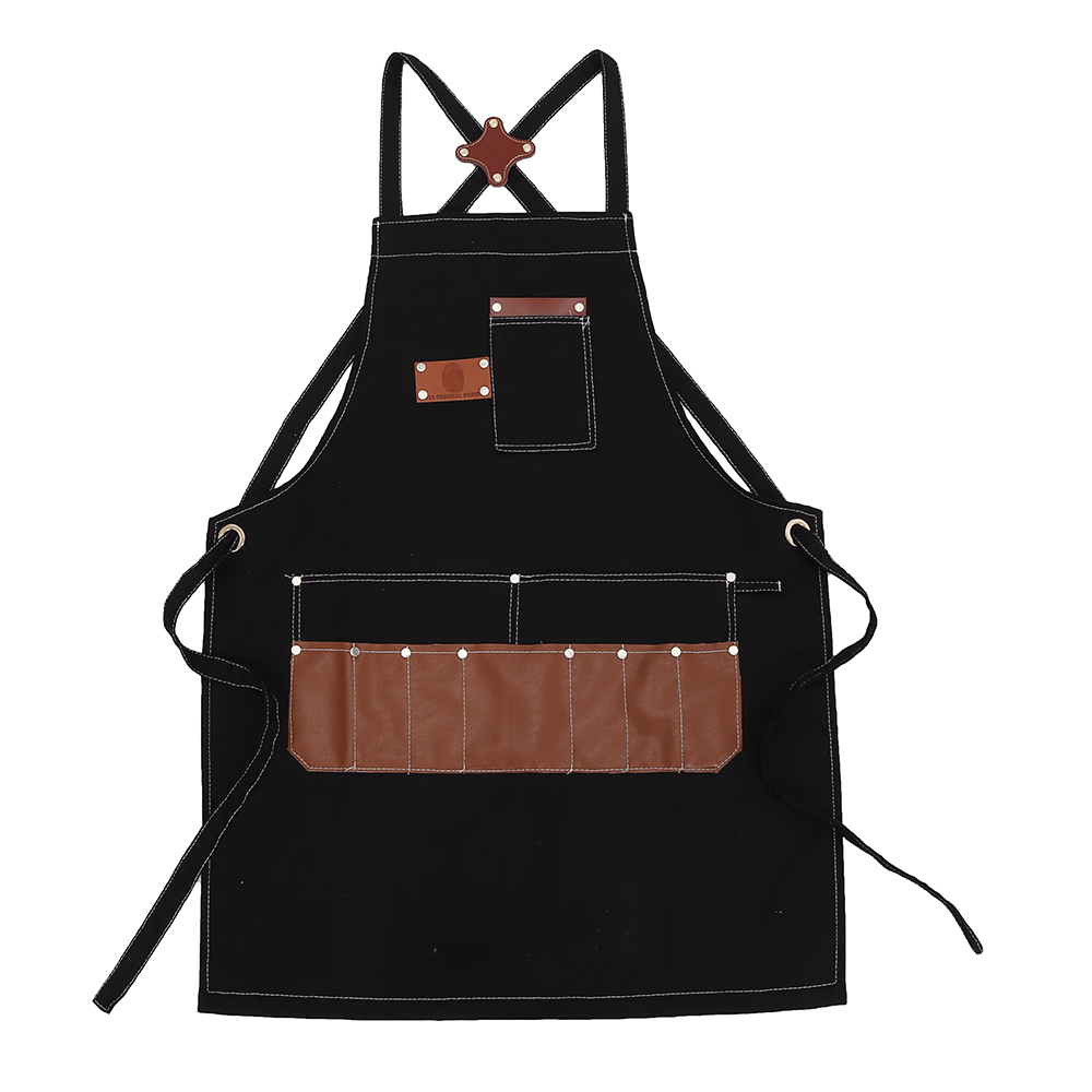 Multi-pocket-Denim-Work-Apron-Washable-Dust-proof-Apron-For-Craftsman-Carpenter-Mason-1774535-2
