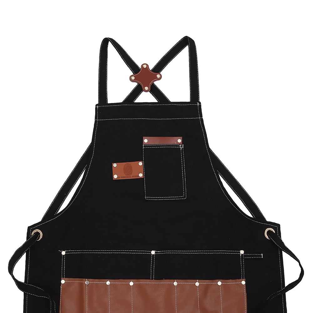 Multi-pocket-Denim-Work-Apron-Washable-Dust-proof-Apron-For-Craftsman-Carpenter-Mason-1774535-4