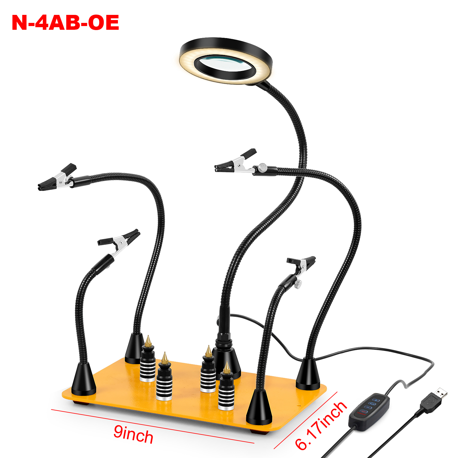 NEWACALOX-Magnetic-Base-Soldering-Welding-Third-Hand-PCB-Holder-with-3X-LED-Illuminated-Magnifier-La-1921650-4