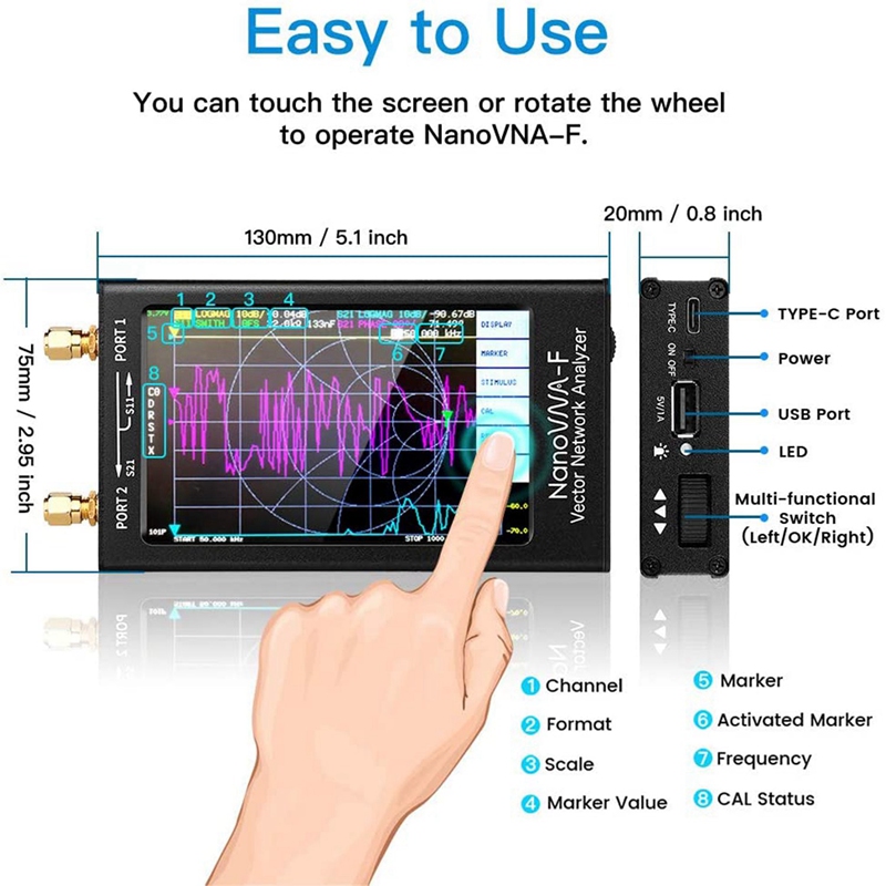 NanoVNA-F-Portable-Handheld-Vector-Network-Analyzer-SWR-Meter-50KHz-1000MHz-43-Inch-IPS-TFT-Digital--1955071-4